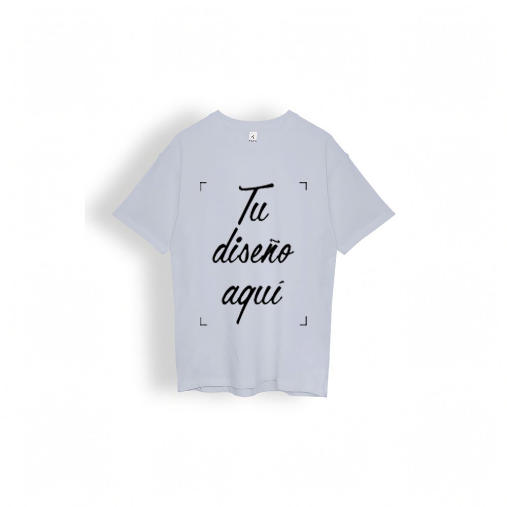 camiseta corta color celeste claro para estampar