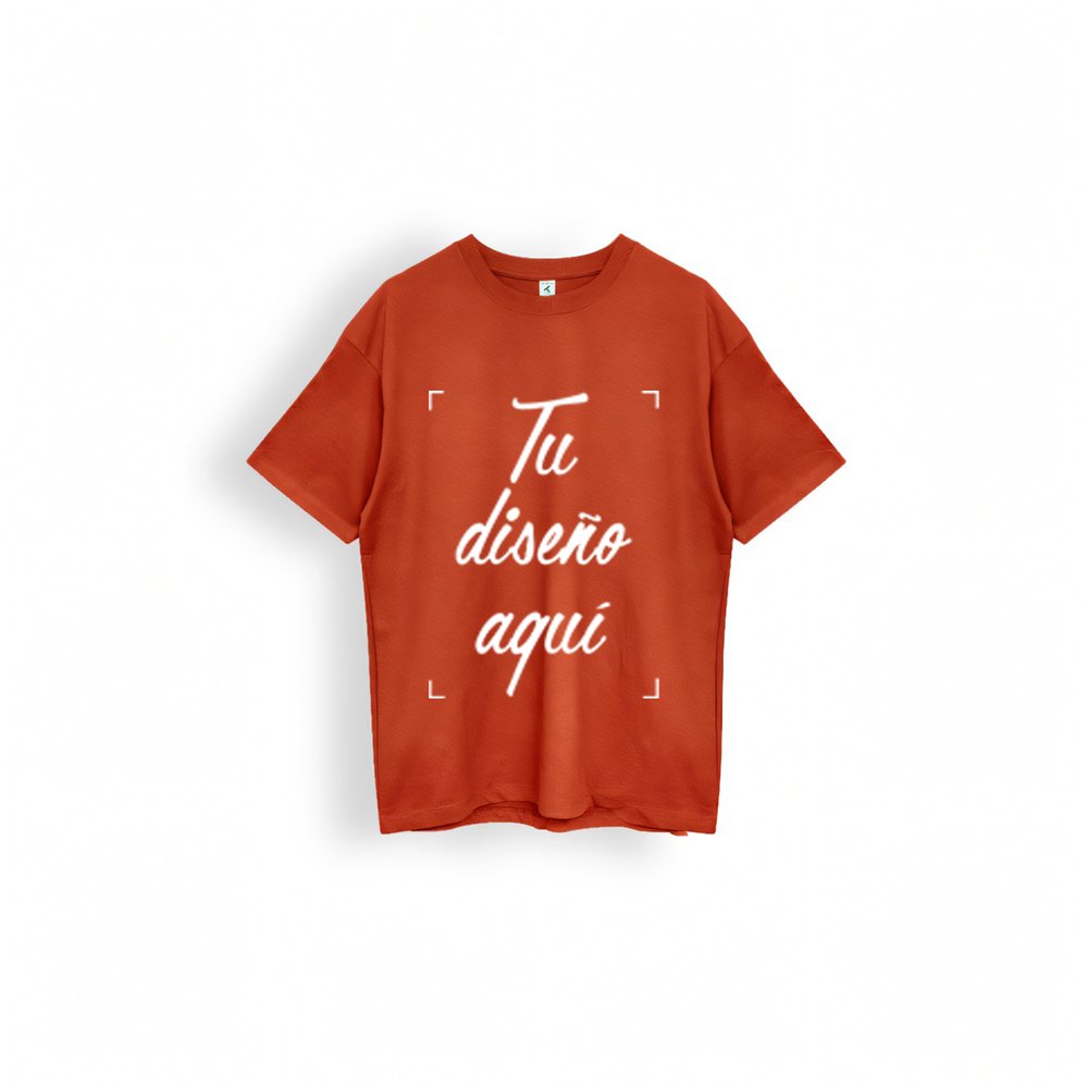 camiseta manga corta color naranja para estampar