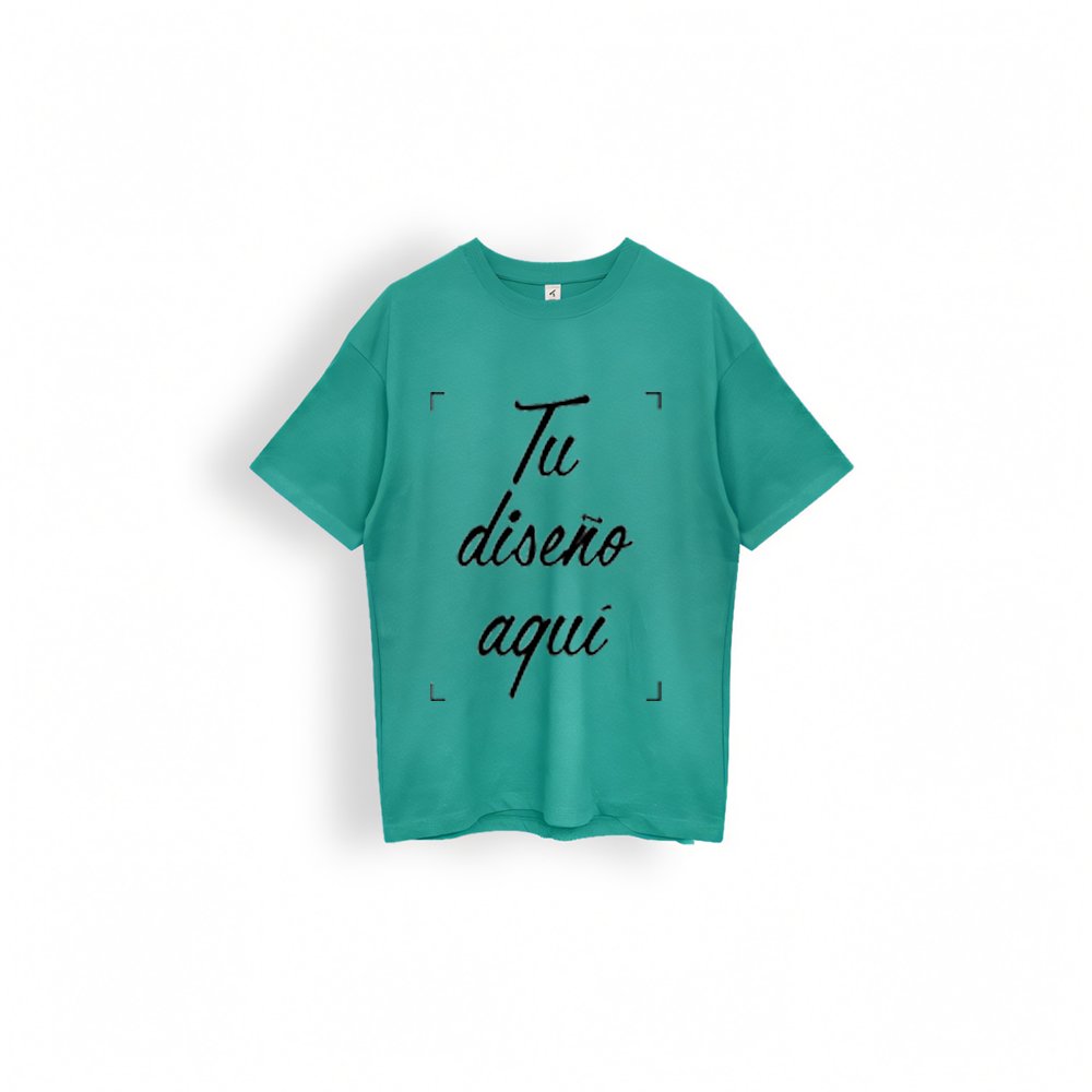camiseta manga corta color verde jade para estampar