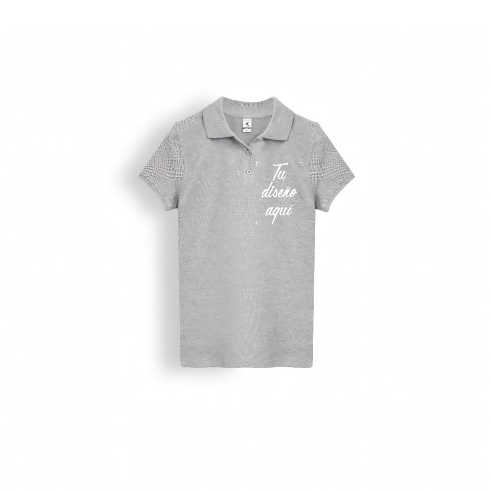polo manga corta mujer color gris para personalizar