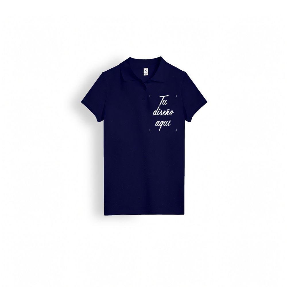 polo manga corta mujer navy para personalizar