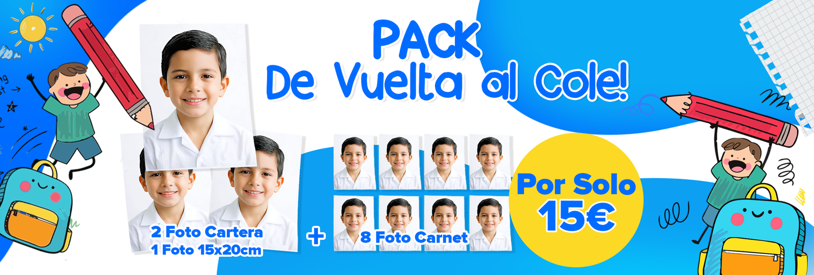 oferta en fotos de carnet de vuelta al cole